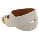 Christian Dior Bracelet Leather White Gold Auth 204946M-4