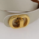 Christian Dior Bracelet Leather White Gold Auth 204946M-6