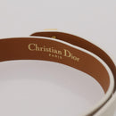 Christian Dior Bracelet Leather White Gold Auth 204946M-9