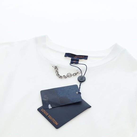 LOUIS VUITTON T Shirt Cotton S White LV Auth 204950M
