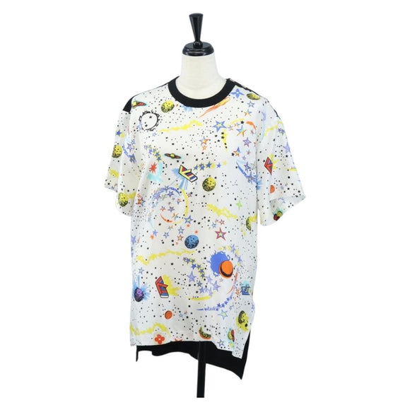 LOUIS VUITTON Short-sleeved T-shirt Silk S White LV Auth 204952M