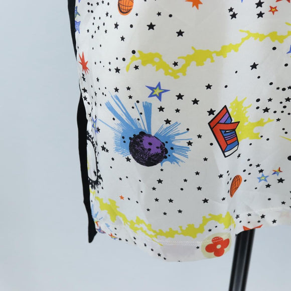 LOUIS VUITTON Short-sleeved T-shirt Silk S White LV Auth 204952M