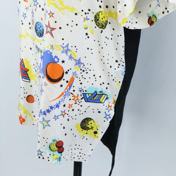 LOUIS VUITTON Short-sleeved T-shirt Silk S White LV Auth 204952M