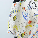 LOUIS VUITTON Short-sleeved T-shirt Silk S White LV Auth 204952M-6