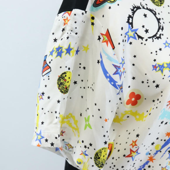 LOUIS VUITTON Short-sleeved T-shirt Silk S White LV Auth 204952M
