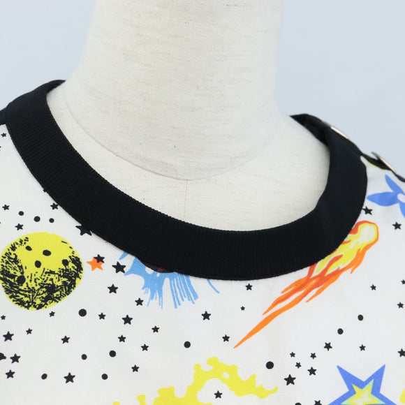 LOUIS VUITTON Short-sleeved T-shirt Silk S White LV Auth 204952M