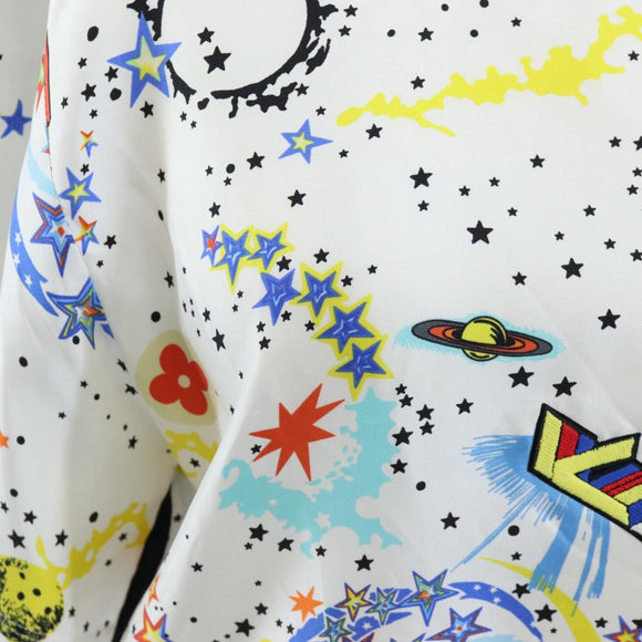 LOUIS VUITTON Short-sleeved T-shirt Silk S White LV Auth 204952M