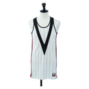 LOUIS VUITTON Sleeveless Top Cotton XS White LV Auth 204954M-1