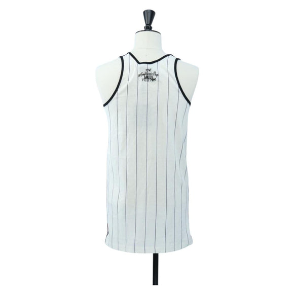 LOUIS VUITTON Sleeveless Top Cotton XS White LV Auth 204954M