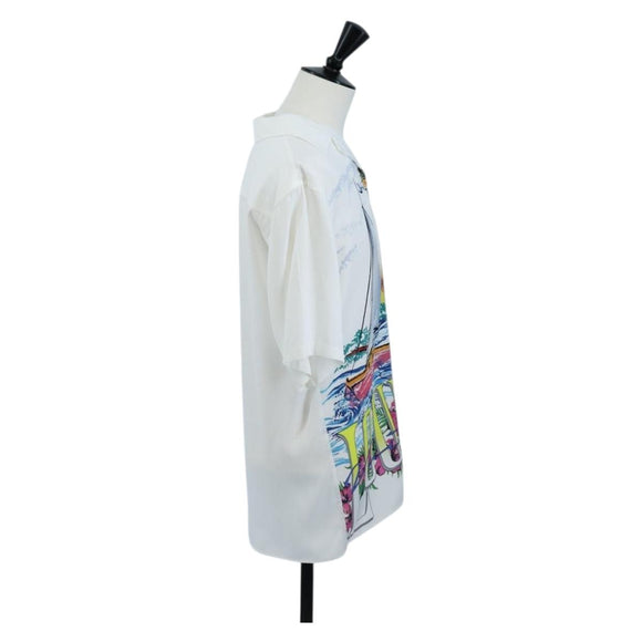 LOUIS VUITTON Shirt Rayon 34 Multicolor LV Auth 204956M