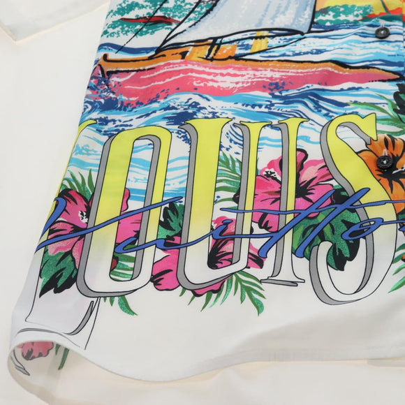 LOUIS VUITTON Shirt Rayon 34 Multicolor LV Auth 204956M