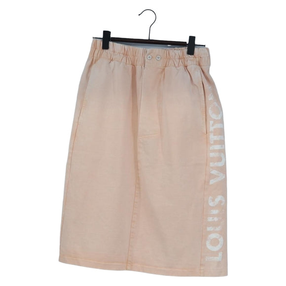 LOUIS VUITTON Skirt Cotton XS Pink LV Auth 204959M