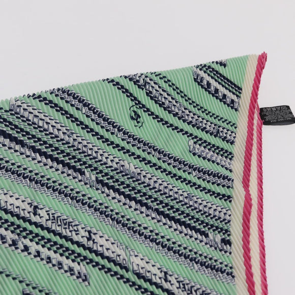 CHANEL Scarf Silk Green CC Auth 204962M