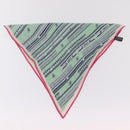 CHANEL Scarf Silk Green CC Auth 204962M-11