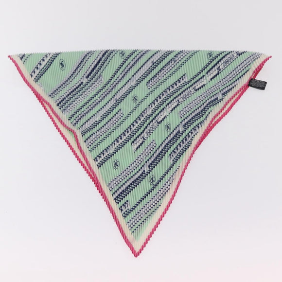 CHANEL Scarf Silk Green CC Auth 204962M