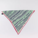 CHANEL Scarf Silk Green CC Auth 204962M-16