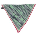 CHANEL Scarf Silk Green CC Auth 204962M-2