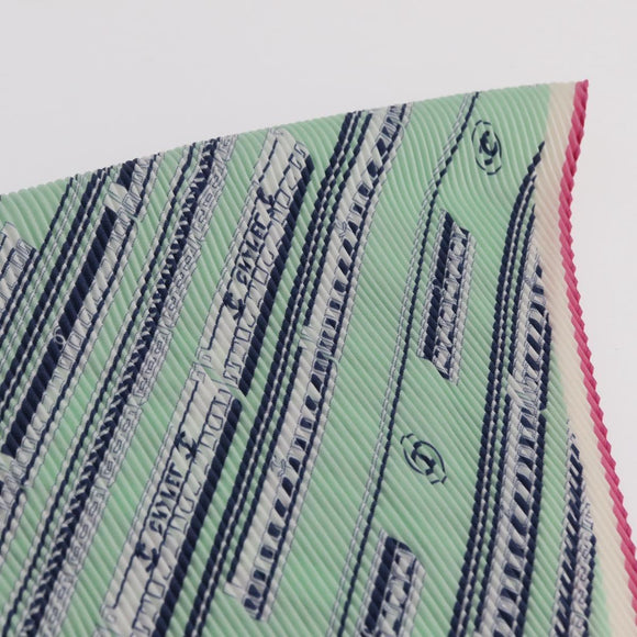 CHANEL Scarf Silk Green CC Auth 204962M