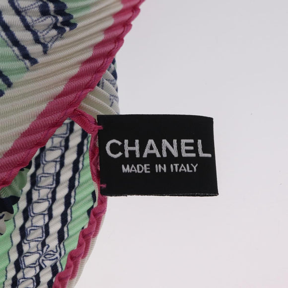 CHANEL Scarf Silk Green CC Auth 204962M