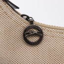 LONGCHAMP Shoulder Bag Canvas Beige Auth 204983A-18