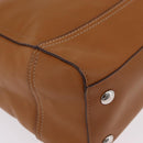 Coach Tote Bag Leather Brown Silver Auth 204986A-9