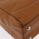 Coach Tote Bag Leather Brown Silver Auth 204986A-16