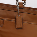Coach Tote Bag Leather Brown Silver Auth 204986A-18