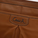 Coach Tote Bag Leather Brown Silver Auth 204986A-19