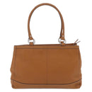 Coach Tote Bag Leather Brown Silver Auth 204986A-2