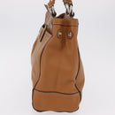 Coach Tote Bag Leather Brown Silver Auth 204986A-3