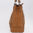 Coach Tote Bag Leather Brown Silver Auth 204986A-4