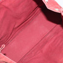 HERMES Hand Bag Canvas 2 Set Black Red Auth 204987-9