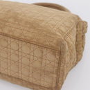 Christian Dior Lady Dior Canage Hand Bag Nylon Beige Gold Auth 205012-9