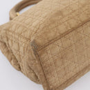 Christian Dior Lady Dior Canage Hand Bag Nylon Beige Gold Auth 205012-15