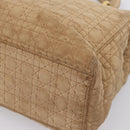 Christian Dior Lady Dior Canage Hand Bag Nylon Beige Gold Auth 205012-16