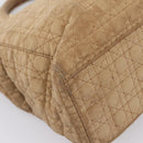 Christian Dior Lady Dior Canage Hand Bag Nylon Beige Gold Auth 205012-17