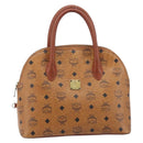 MCM Logogram Vicetos Hand Bag PVC Leather Brown Gold Auth 205013-13