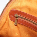 MCM Logogram Vicetos Hand Bag PVC Leather Brown Gold Auth 205013-20