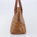 MCM Logogram Vicetos Hand Bag PVC Leather Brown Gold Auth 205013-3
