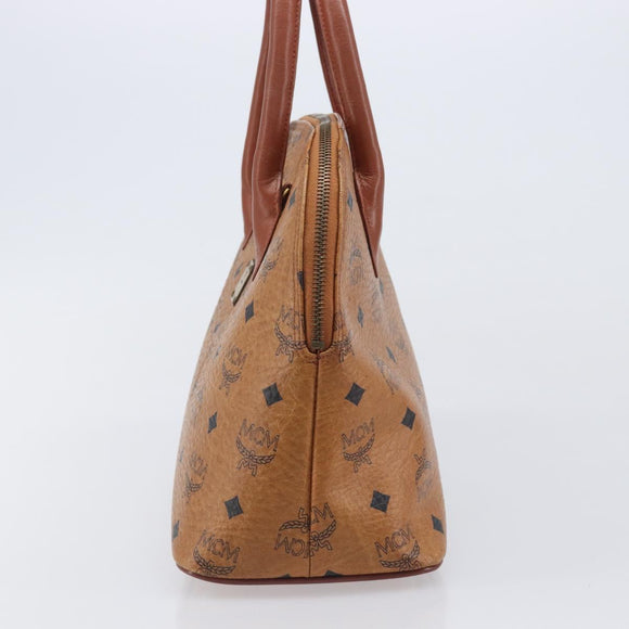 MCM Logogram Vicetos Hand Bag PVC Leather Brown Gold Auth 205013