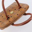 MCM Logogram Vicetos Hand Bag PVC Leather Brown Gold Auth 205013-6