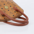 MCM Logogram Vicetos Hand Bag PVC Leather Brown Gold Auth 205013-7