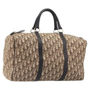 Christian Dior Trotter Canvas Boston Bag Beige Gold Auth 205015-1