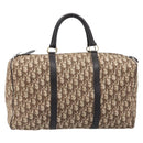 Christian Dior Trotter Canvas Boston Bag Beige Gold Auth 205015-2