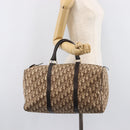 Christian Dior Trotter Canvas Boston Bag Beige Gold Auth 205015-23