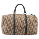 Christian Dior Trotter Canvas Boston Bag Beige Gold Auth 205015-3