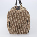 Christian Dior Trotter Canvas Boston Bag Beige Gold Auth 205015-4