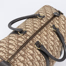 Christian Dior Trotter Canvas Boston Bag Beige Gold Auth 205015-6