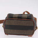 FENDI Pecan Canvas Backpack PVC Black Brown Auth 205016-11
