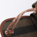 FENDI Pecan Canvas Backpack PVC Black Brown Auth 205016-19
